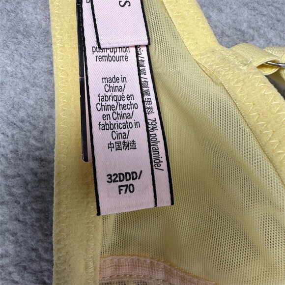 Victoria's Secret Dream Angels Underwire Bra 32DDD Yellow Lace - Picture 7 of 11